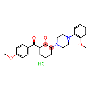 Cyclohexanone, 2-(4-methoxybenzoyl)-6-[4-(2-methoxyphenyl)-1-piperazinyl]-, hydrochloride (1:1)