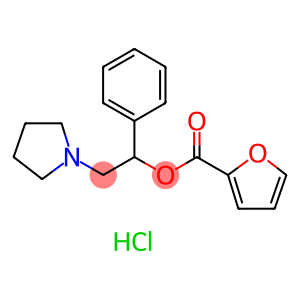 2-Furancarboxylic acid, 1-phenyl-2-(1-pyrrolidinyl)ethyl ester, hydrochloride (1:1)