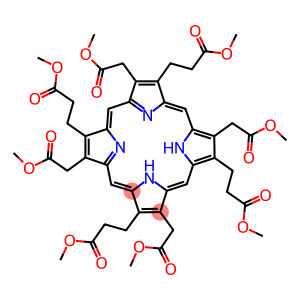 tetramethyl 3,8,13,18-tetrakis(2-methoxy-2-oxoethyl)-21H,23H-porphine-2,7,12,17-tetrapropionate