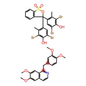 Phenol, 4,4'-(1,1-dioxido-3H-2,1-benzoxathiol-3-ylidene)bis[2,6-dibromo-3-methyl-, compd. with 1-[(3,4-dimethoxyphenyl)methyl]-6,7-dimethoxyisoquinoline (1:1) (9CI)