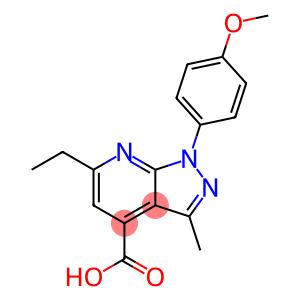 1H-Pyrazolo[3,4-b]pyridine-4-carboxylic acid, 6-ethyl-1-(4-methoxyphenyl)-3-methyl-