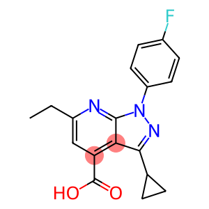 3-Cyclopropyl-6-ethyl-1-(4-fluorophenyl)pyrazolo[3,4-b]pyridine-4-carboxylic acid