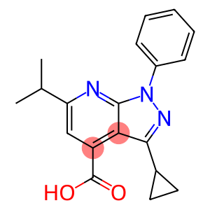 3-cyclopropyl-6-isopropyl-1-phenyl-1H-pyrazolo[3,4-b]pyridine-4-carboxylic acid