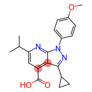 3-Cyclopropyl-6-isopropyl-1-(4-methoxyphenyl)pyrazolo[3,4-b]pyridine-4-carboxylic acid