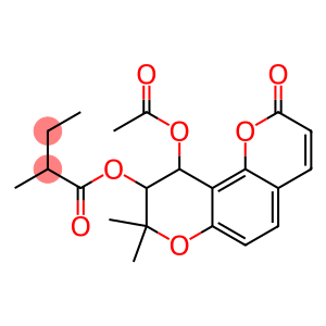 2-Methylbutyric acid 10-acetoxy-9,10-dihydro-8,8-dimethyl-2-oxo-2H,8H-benzo[1,2-b:3,4-b']dipyran-9-yl ester