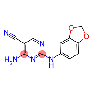 4-amino-2-(1,3-benzodioxol-5-ylamino)-5-pyrimidinecarbonitrile