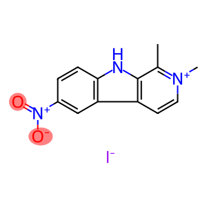 9H-Pyrido[3,4-b]indolium, 1,2-dimethyl-6-nitro-, iodide (1:1)