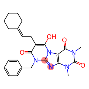 Pyrimido[2,1-f]purine-2,4,8(1H,3H,9H)-trione,  7-(2-cyclohexylideneethyl)-6-hydroxy-1,3-dimethyl-9-(phenylmethyl)-