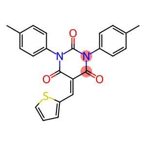 1,3-BIS(4-METHYLPHENYL)-5-(2-THIENYLMETHYLENE)-1,3-DIAZAPERHYDROINE-2,4,6-TRIONE