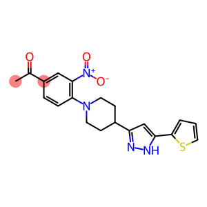 1-(3-NITRO-4-(4-[5-(2-THIENYL)-1H-PYRAZOL-3-YL]PIPERIDINO)PHENYL)-1-ETHANONE