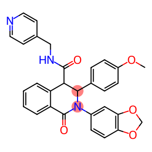 (2-BENZO[D]1,3-DIOXOLEN-5-YL-3-(4-METHOXYPHENYL)-1-OXO(4-2,3,4-TRIHYDROISOQUINOLYL))-N-(4-PYRIDYLMETHYL)FORMAMIDE