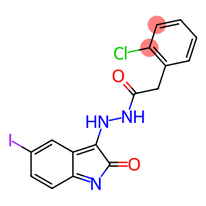 Benzeneacetic acid, 2-chloro-, 2-(5-iodo-2-oxo-2H-indol-3-yl)hydrazide