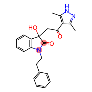 3-[2-(3,5-dimethyl-1H-pyrazol-4-yl)-2-oxoethyl]-3-hydroxy-1-(2-phenylethyl)-1,3-dihydro-2H-indol-2-one