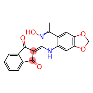 2-(((6-((HYDROXYIMINO)ETHYL)BENZO[3,4-D]1,3-DIOXOLEN-5-YL)AMINO)METHYLENE)INDANE-1,3-DIONE