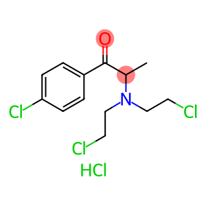 1-Propanone, 2-[bis(2-chloroethyl)amino]-1-(4-chlorophenyl)-, hydrochloride (1:1)