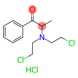 1-Propanone, 2-[bis(2-chloroethyl)amino]-1-phenyl-, hydrochloride (1:1)