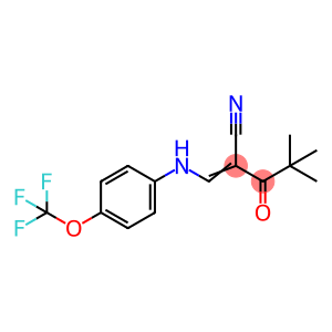 2-(2,2-DIMETHYLPROPANOYL)-3-((4-(TRIFLUOROMETHOXY)PHENYL)AMINO)PROP-2-ENENITRILE