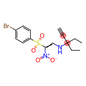 2-((1,1-DIETHYLPROP-2-YNYL)AMINO)-1-((4-BROMOPHENYL)SULFONYL)-1-NITROETHENE