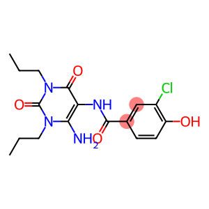 Benzamide,  N-(6-amino-1,2,3,4-tetrahydro-2,4-dioxo-1,3-dipropyl-5-pyrimidinyl)-3-chloro-4-hydroxy-