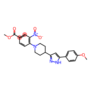 METHYL 4-(4-[5-(4-METHOXYPHENYL)-1H-PYRAZOL-3-YL]PIPERIDINO)-3-NITROBENZENECARBOXYLATE