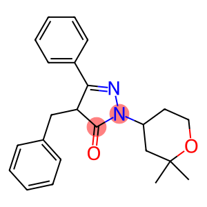 3H-Pyrazol-3-one,2,4-dihydro-5-phenyl-4-(phenylmethyl)-2-(tetrahydro-2,2-dimethyl-2H-pyran-4-yl)-