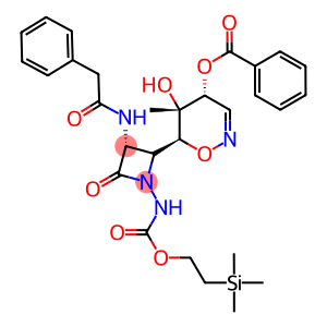 5-hydroxy-5-methyl-6-[4-oxo-3-[(phenylacetyl)amino]-1-({[2-(trimethylsilyl)ethoxy]carbonyl}amino)-2-azetidinyl]-5,6-dihydro-4H-1,2-oxazin-4-yl benzoate