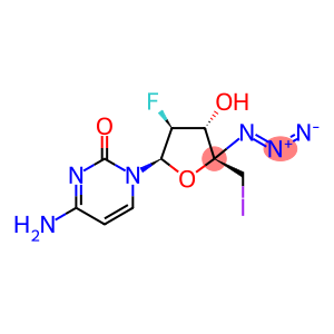2(1H)-Pyrimidinone, 4-amino-1-(4-C-azido-2,5-dideoxy-2-fluoro-5-iodo-b-D-arabinofuranosyl)-