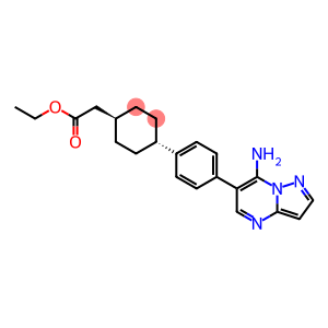 Cyclohexaneacetic acid, 4-[4-(7-aMinopyrazolo[1,5-a]pyriMidin-6-yl)phenyl]-, ethyl ester, trans-
