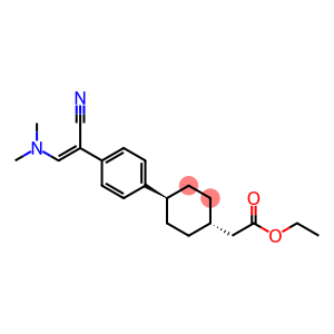 Cyclohexaneacetic acid, 4-[4-[(1Z)-1-cyano-2-(diMethylaMino)ethenyl]phenyl]-, ethyl ester, trans-