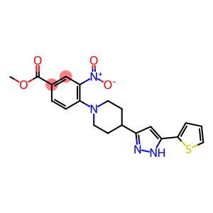 METHYL 3-NITRO-4-(4-[5-(2-THIENYL)-1H-PYRAZOL-3-YL]PIPERIDINO)BENZENECARBOXYLATE