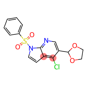1H-Pyrrolo[2,3-b]pyridine, 4-chloro-5-(1,3-dioxolan-2-yl)-1-(phenylsulfonyl)-