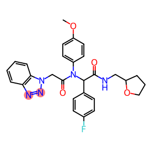 1H-Benzotriazole-1-acetamide, N-[1-(4-fluorophenyl)-2-oxo-2-[[(tetrahydro-2-furanyl)methyl]amino]ethyl]-N-(4-methoxyphenyl)-