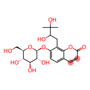 8-(2,3-Dihydroxy-3-methylbutyl)-7-(β-D-glucopyranosyloxy)-2H-1-benzopyran-2-one