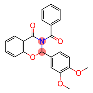 4H-1,3-Benzoxazin-4-one, 3-benzoyl-2-(3,4-dimethoxyphenyl)-2,3-dihydro-