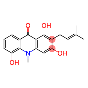 9(10H)-Acridinone, 1,3,5-trihydroxy-10-methyl-2-(3-methyl-2-buten-1-yl)-