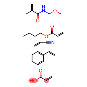 2-Propenoic acid, polymer with butyl 2-propenoate, ethenylbenzene, N-(methoxymethyl)-2-methyl-2-propenamide and 2-propenenitrile