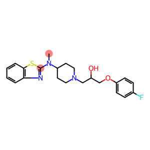 1-Piperidineethanol, 4-(2-benzothiazolylmethylamino)-alpha-((4-fluorophenoxy)methyl)-, (+-)-