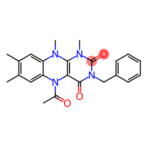 Alloxazine,  5-acetyl-3-benzyl-5,10-dihydro-1,7,8,10-tetramethyl-  (7CI)