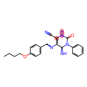5-{[(E)-(4-Butoxyphenyl)methylidene]amino}-6-imino-2-oxo-1-phenyl-1,2,3,6-tetrahydro-4-pyrimid