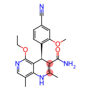 1,6-NAPHTHYRIDINE-3-CARBOXAMIDE, 4-(4-CYANO-2-METHOXYPHENYL)-5-ETHOXY-1,4-DIHYDRO-2,8-DIMETHYL-, (4R)-