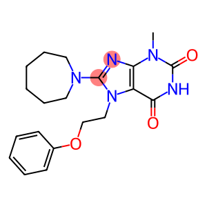 8-(Hexahydro-1H-azepin-1-yl)-3,7-dihydro-3-methyl-7-(2-phenoxyethyl)-1 H-purine-2,6-dione