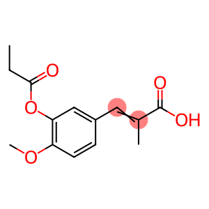 2-Propenoic acid, 3-[4-methoxy-3-(1-oxopropoxy)phenyl]-2-methyl-