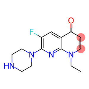1,8-Naphthyridin-4(1H)-one, 1-ethyl-6-fluoro-7-(1-piperazinyl)-