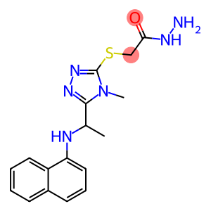 Acetic acid, 2-[[4-methyl-5-[1-(1-naphthalenylamino)ethyl]-4H-1,2,4-triazol-3-yl]thio]-, hydrazide