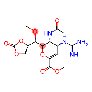 D-glycero-D-galacto-Non-2-enonic acid, 5-(acetylamino)-4-[(aminoiminomethyl)amino]-2,6-anhydro-3,4,5-trideoxy-7-O-methyl-, methyl ester, cyclic 8,9-carbonate