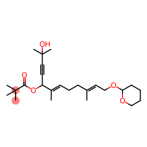 (2E,6E)-1-(3-Hydroxy-3-methyl-1-butyn-1-yl)-2,6-dimethyl-8-[(tetrahydro-2H-pyran-2-yl)oxy]-2,6-octadien-1-yl 2,2-dimethylpropanoate