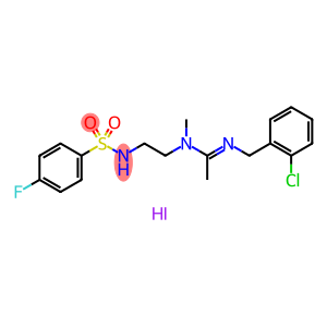 (2-CHLOROPHENYL)-N-((E)-1-[(2-([(4-FLUOROPHENYL)SULFONYL]AMINO)ETHYL)(METHYL)AMINO]ETHYLIDENE)METHANAMINIUM IODIDE