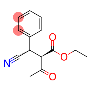 Benzenepropanoic acid, α-acetyl-β-cyano-, ethyl ester, (R*,R*)- (9CI)
