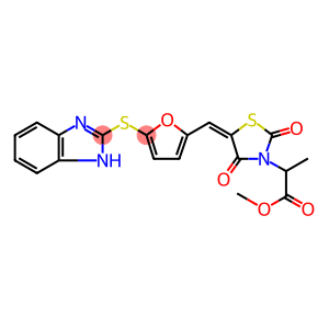 methyl 2-(5-{[5-(1H-benzimidazol-2-ylsulfanyl)-2-furyl]methylene}-2,4-dioxo-1,3-thiazolidin-3-yl)propanoate