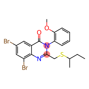 4(3H)-Quinazolinone, 6,8-dibromo-3-(2-methoxyphenyl)-2-[[(1-methylpropyl)thio]methyl]-